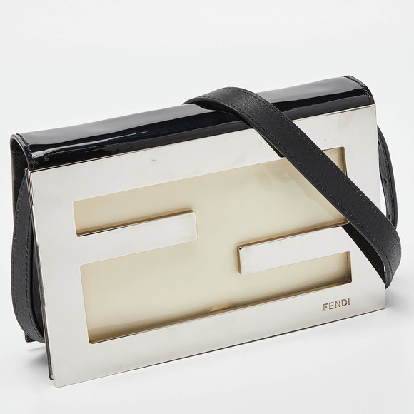 FENDI Multicolor Patent and Leather Metal FF Flap Bag - Picture 3 of 8